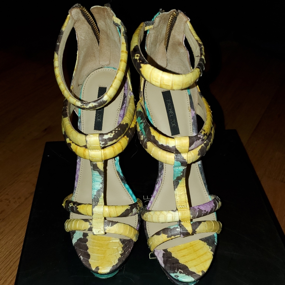 Rachel Zoe Python Snake Skin Katia Platform Wedge